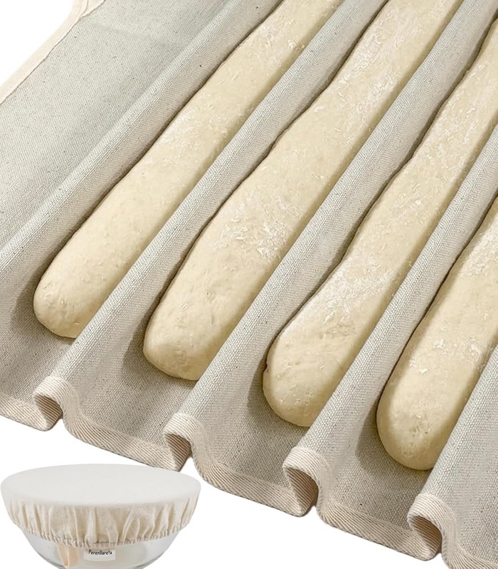 XL Bakers Couche 39×25″ for French Baguette Dough Making, Linen Cotton