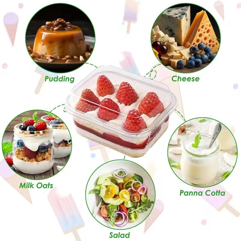 10/20PCS Clear Tiramisu Cake Boxes - Disposable Dessert Containers with Lids gallery