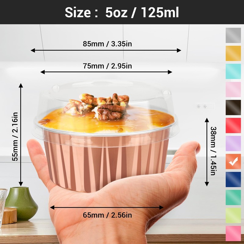 EUSOAR Muffin Cups for Baking, 200pcs 5oz Cupcake Liners Foil Mini Aluminum P... gallery