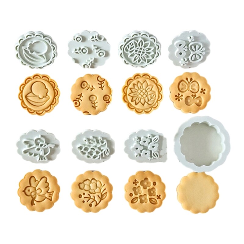 Set of 8 Flower Shape Cookie Molds Dessert Baking Moulds Biscuit Moulds gallery
