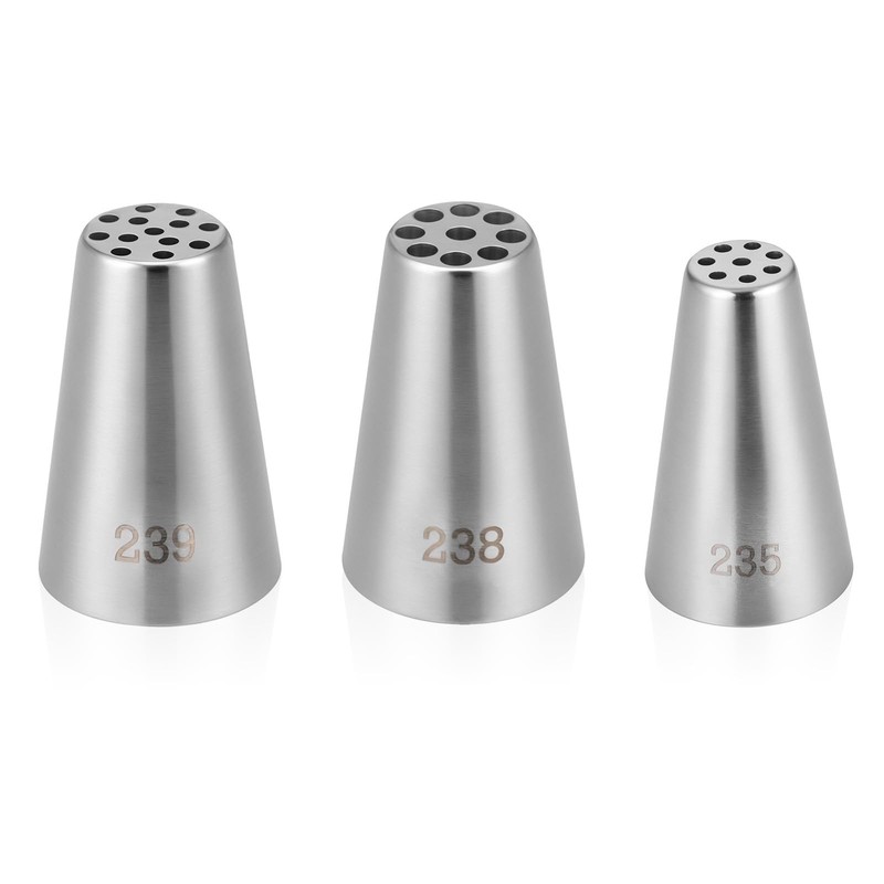 3 Pcs Grass Piping Tips, Stainless Steel DIY Piping Icing Nozzle Tool for Cak…