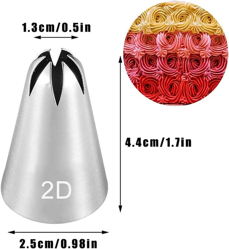 Icing Piping Tip Set,3 Large Decorating Tips Stainless Steel,Diy Cream Rose Flow gallery