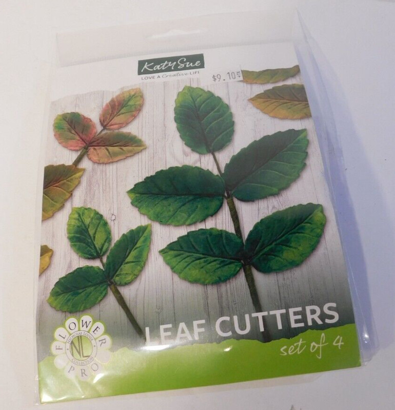 Katie Sue Leaf Cutters set of 4 – new Flower Pro – for fondant / gum paste