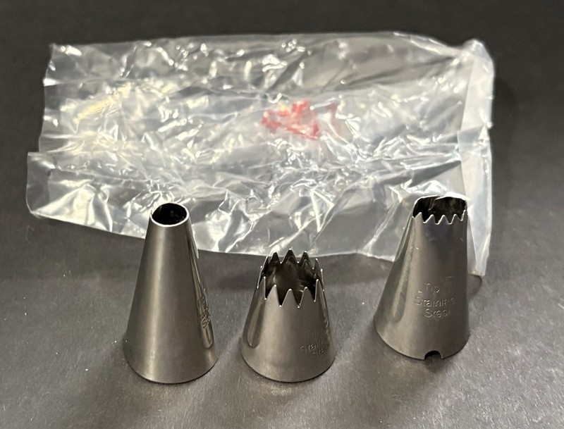 Salton Electric Cookie Press CKM25 Replacement 3 Metal Decorating Tip Parts