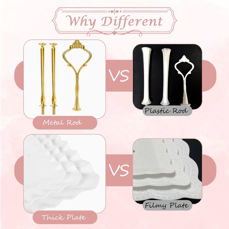 5 Pcs Dessert Table Display Set - 2 X Cupcake Stand Holder/Cup Cake Tier Towe... gallery