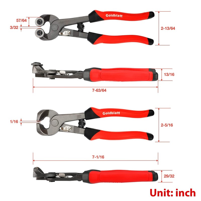 Goldblatt 2 Piece Glass Tile Nippers Set - Heavy Duty Wheeled Mosaic Ceramic gallery