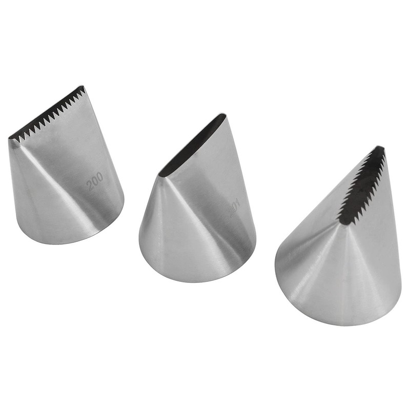 BLLNDX Ribbon Pastry Tip 3PCS 304 Stainless Steel Icing Piping Nozzles Silver gallery