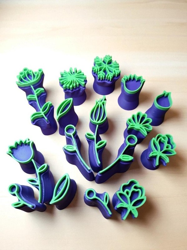 19pc Flower Embosser Stamp Set for Fondant Cookies Clay Baking Decor gallery