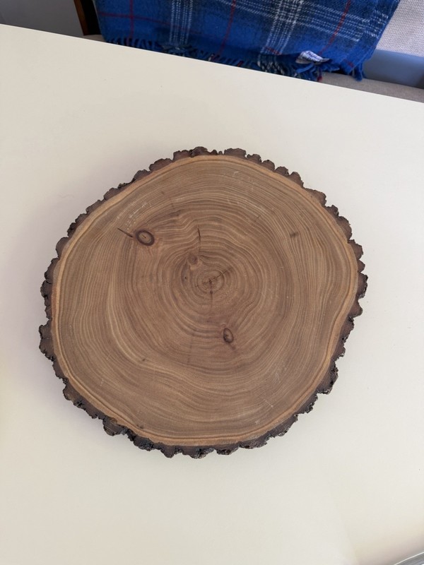 Wood Log Slice Slab for Cake Stand, Charcuterie, Food Serving, or Center Piece