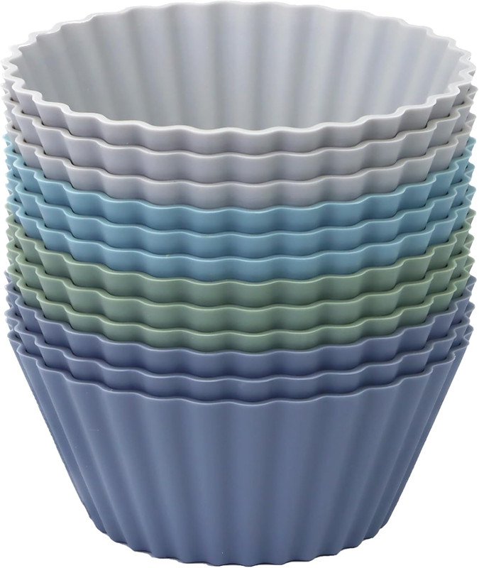 Large Silicone Muffin Cups, 12 Pack Reusable Cupcake Liners Jumbo Size gallery