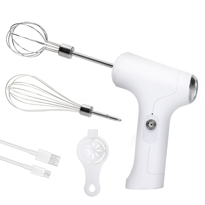 Cordless Hand Mixer, Handheld Whisk with 3 Speed Modes, Hand Held Egg Beater …
