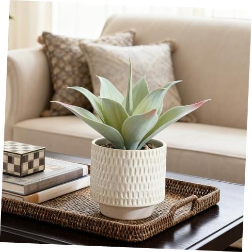11.8″ Artificial Agave Plant, Faux Aloe Succulents Potted Plant Realistic