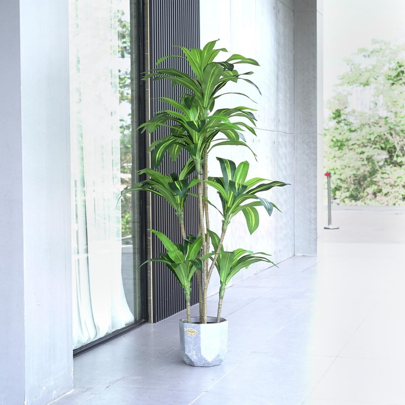 Waoops Artificial Plants 5.3Ft Dracaena Fragrans Faux Trees 7 Heads Fake Tree gallery