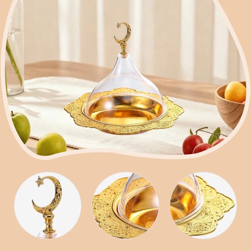 Cake Plate with Lid Snack Plate Multipurpose Home Decor Fruit Tray Small for gallery