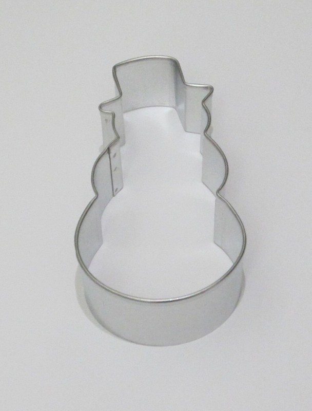4" Snow Man Snowman w/ Top Hat Tin Steel Cookie Cutter Christmas Holiday Party gallery