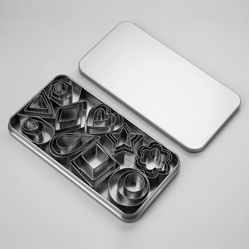 Cookie Cutter Set With Storage Box Geometry Mini Cookies Linzer Biscuit Baking M gallery