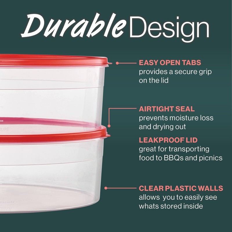 Pie Carrier Cake Storage Clear Container with Red Lid | 10.5" Large Round gallery