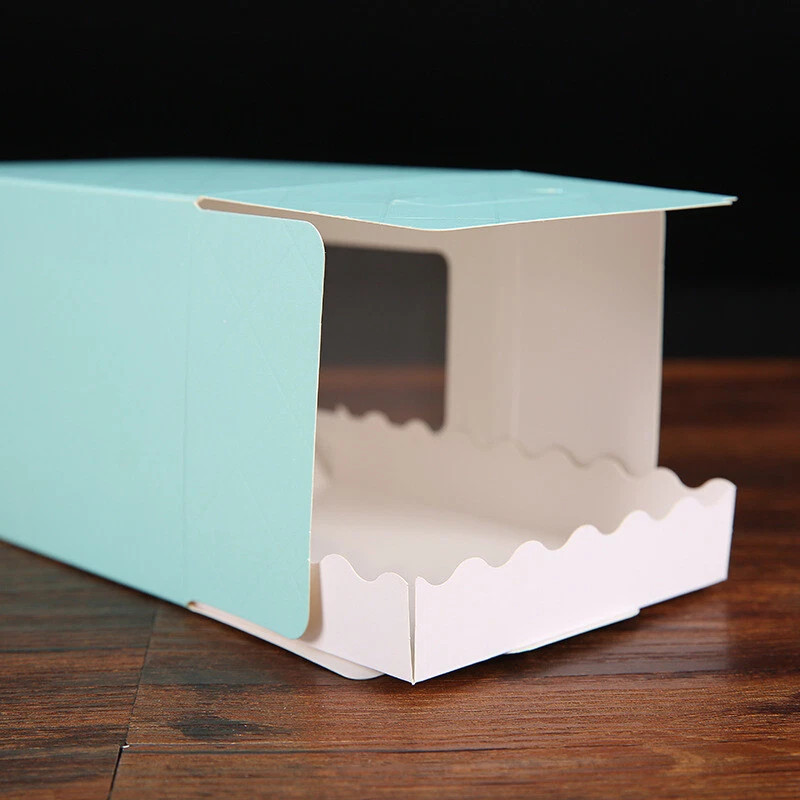 Long cake box for Swiss roll Cupcake Muffin with window insert pack of 30/ 10" gallery