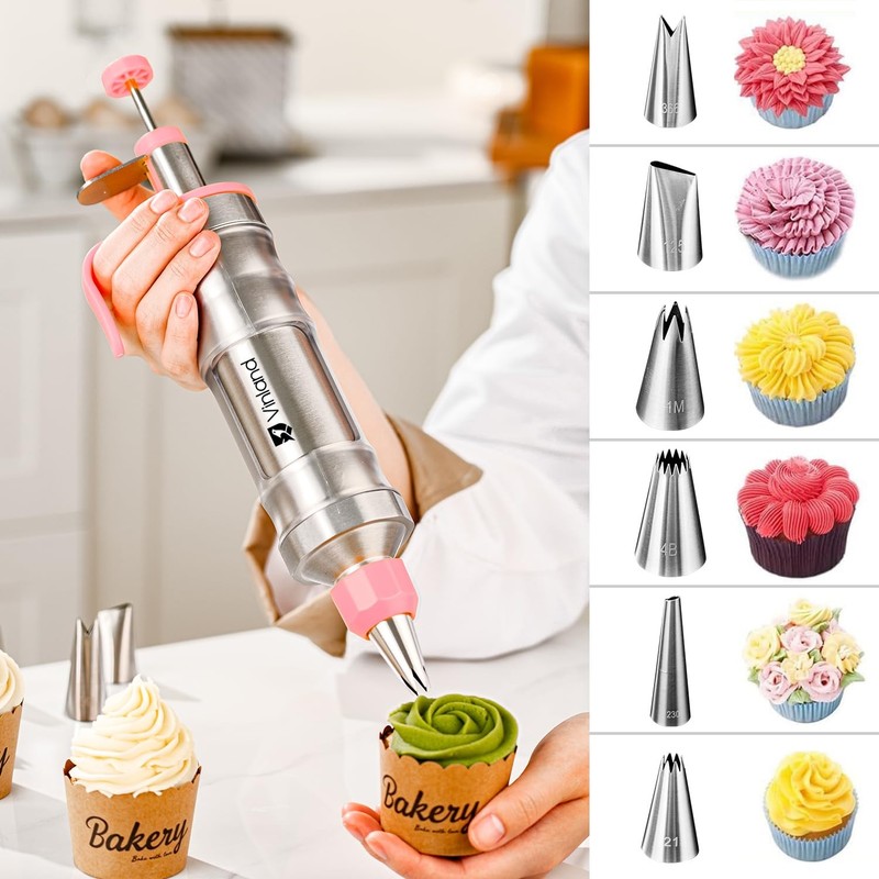 Dessert Decorating Syringe Set Icing Piping Kit Frosting Piping Kit Stainless... gallery