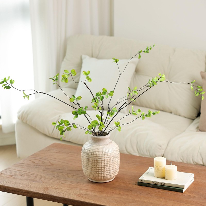 Mizii 5Pcs Artificial Greenery Stems 38In Realistic Faux Ficus Branches Long gallery