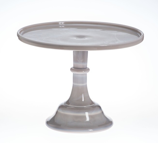 Mosser Glass USA Vintage Cake Stand Marble 10 inch