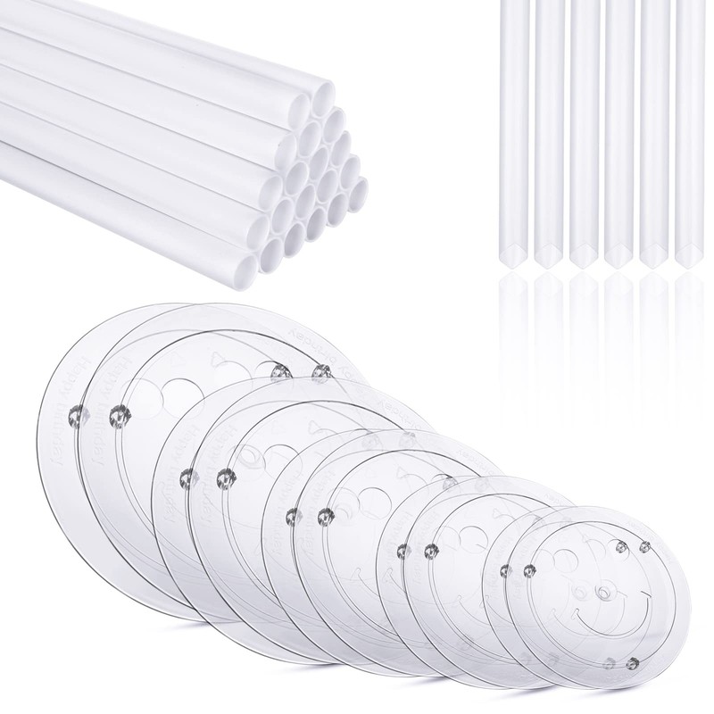 80 PCS Cake Tier Stacking Kit 10 Plates 412 Inch 30 Dowels 40 Sticks Set