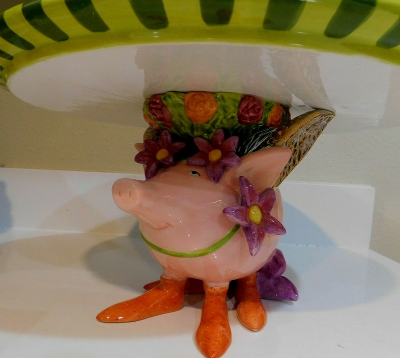MACKENZIE-CHILD'S,PATIENCE BREWSTER,ROSE LOVES A PARTY CAKE PEDESTAL,N.I.B.