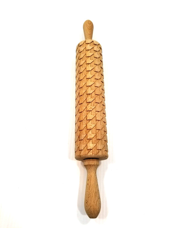 VALEK Chevron Arrow Pattern Laser Cut/Embossed Wooden 17" Rolling Pin gallery