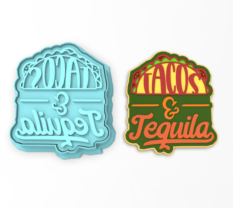 Tacos & Tequila Cookie Cutter & Stamp | Fiesta Taco Mexican Bachelorette Shower