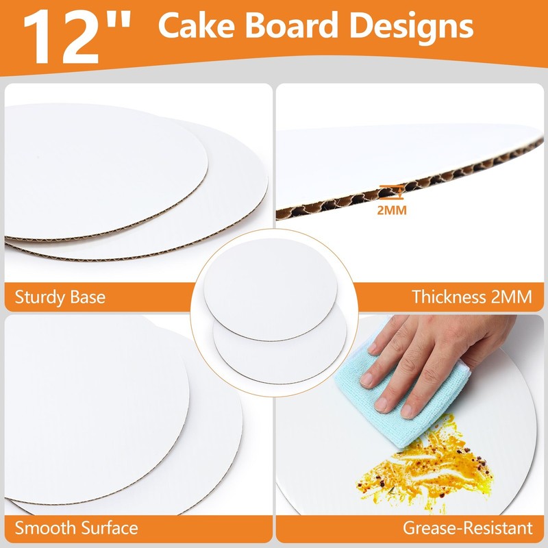 20 Packs Cake Box 12 inch with Board and Clear Windows (10 Pcs + 10 Board) gallery