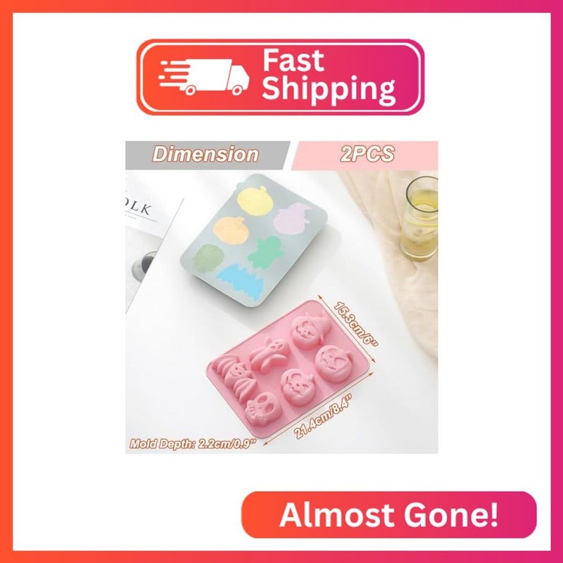 OURASHERO 2 Pack Halloween Silicone Cake Mold Pumpkin Bat Skull Ghost Shape Sili gallery