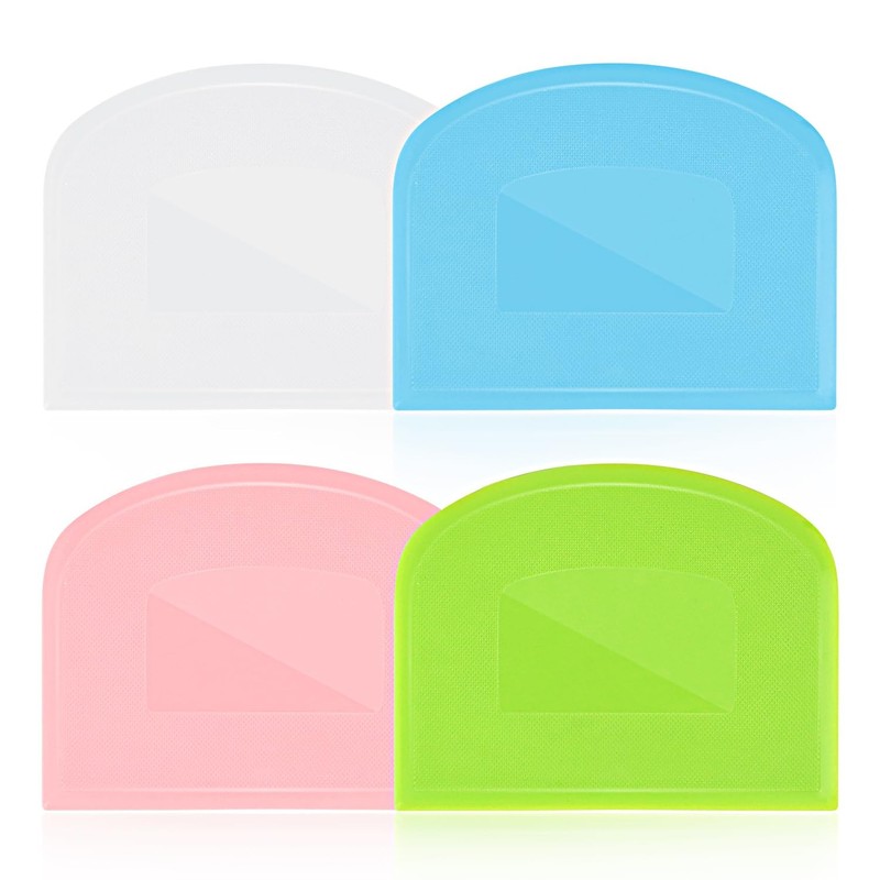 4 Pieces Food Scraper, Flexible Dough Scraper, Dough Scraper for Sourdough, M…