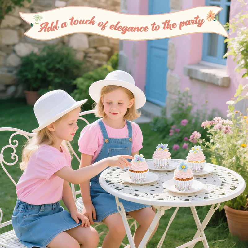 600 PCS Elegant Wildflower Cupcake Liners Floral Rustic Paper Baking Cups gallery