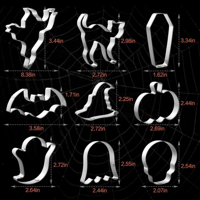 Halloween Cookie Cutters Set 9 Pcs Stainless Steel Metal Halloween Cookie Cutter gallery