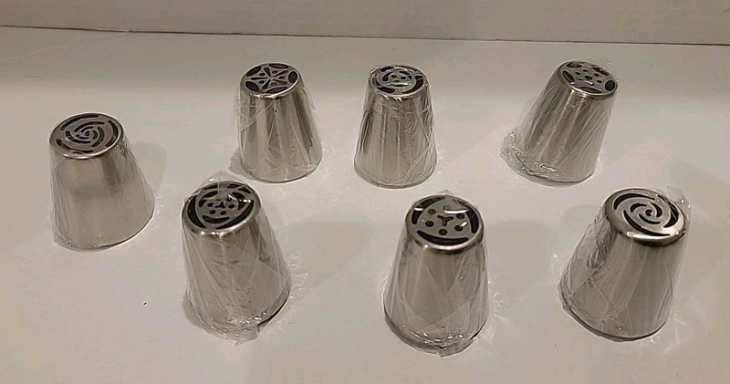 7 Pieces Extra Large Piping Tips, Stainless Steel Icing Frosting Flow… G