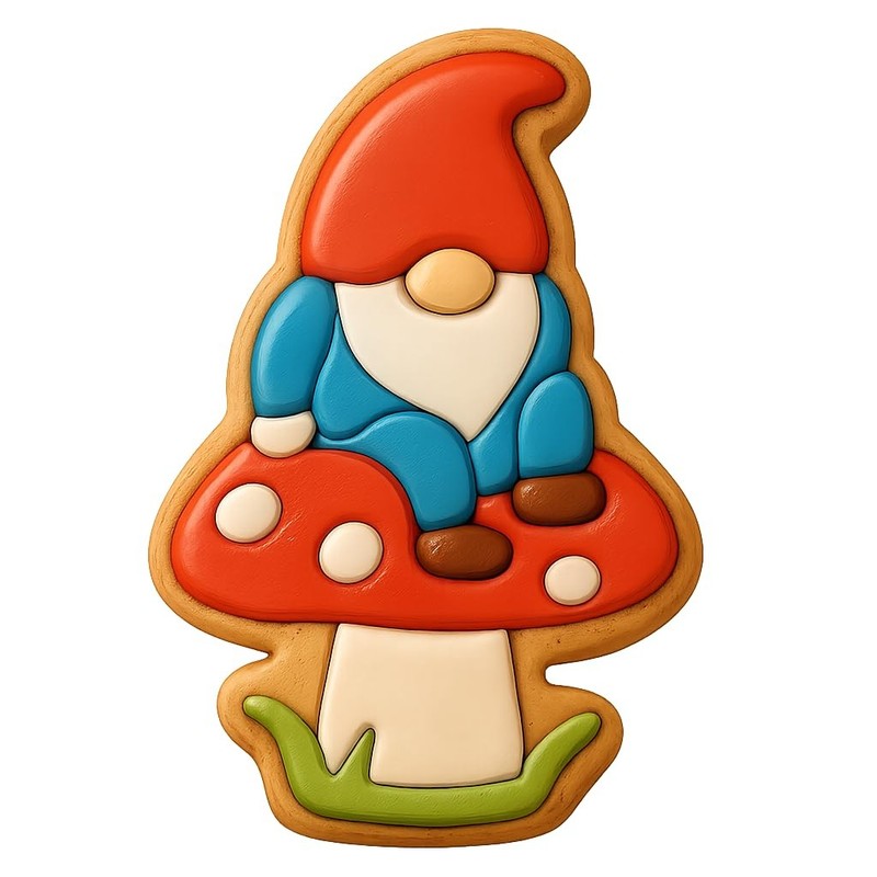 Gnome on a Toadstool Cookie Cutter & Stamp - 2.4x4 Fun Kitchen Baking gallery
