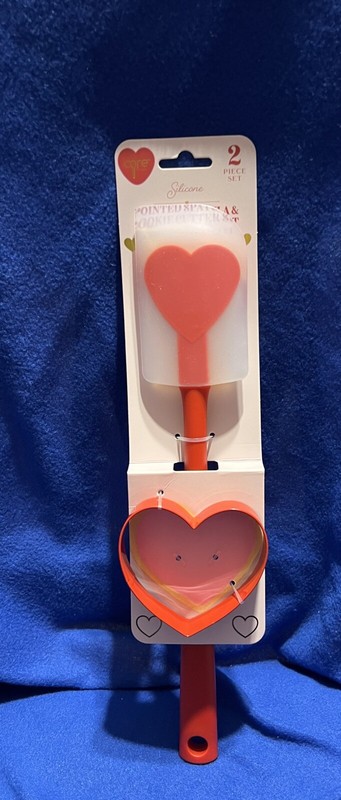 Core Red Heart Silicone Spatula & Heart Cookie Cutter New