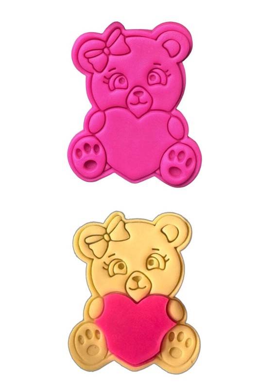 Panda Bear with Heart Cookie Cutter Stamp Valentines day gallery