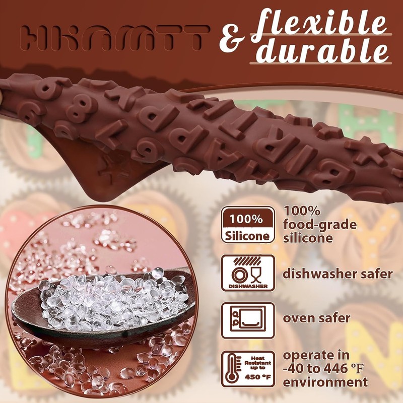 Letter Molds Silicone for Chocolate 2PCS, Small Mini Size for Alphabet Decora... gallery