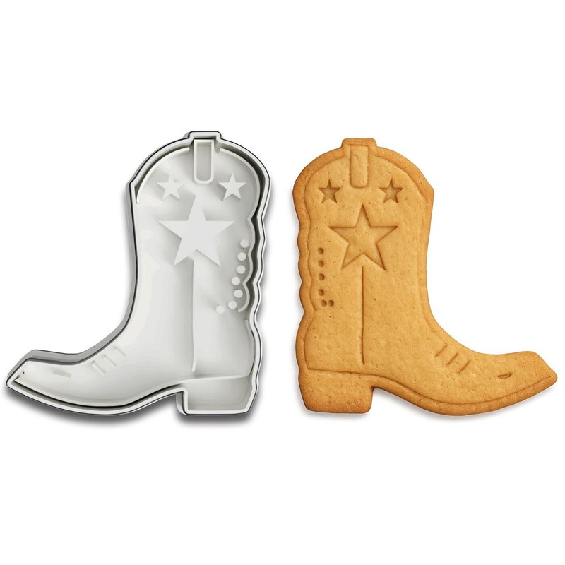 Cowboy Boot Cookie Cutter – 4.25×3.94 Inches,(Random Colors)