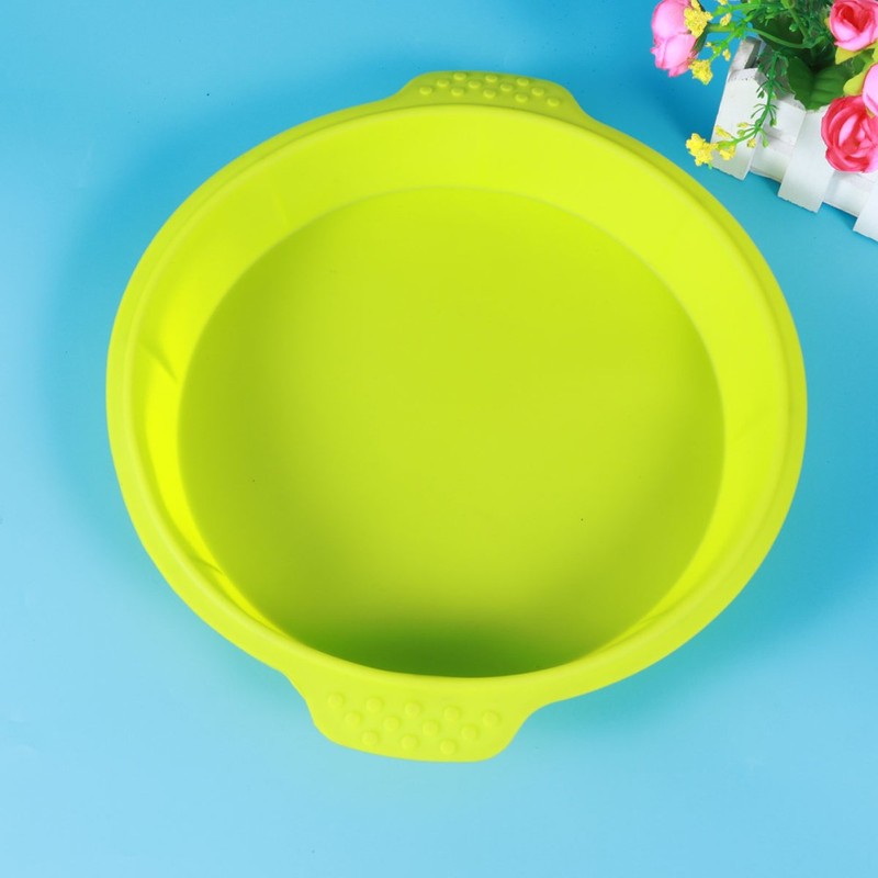 Round Silicone Cake Pan Cake Mold Bakeware for Pizza Chocolate (Green)
