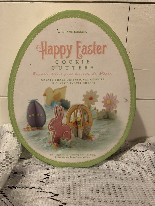 Lot 8 Easter 3D Cookie Cutters Williams-Sonoma Bunny Duckling Egg Basket Flower