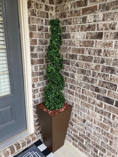 All Season Green 48 Artificial Topiary Tree Spiral Boxwood In Plastic Pot gallery