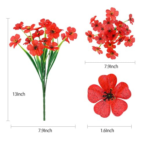 Spring Artificial Flowers Outdoor 6 Bundles Fake Flowers UV Resistant No Fade gallery
