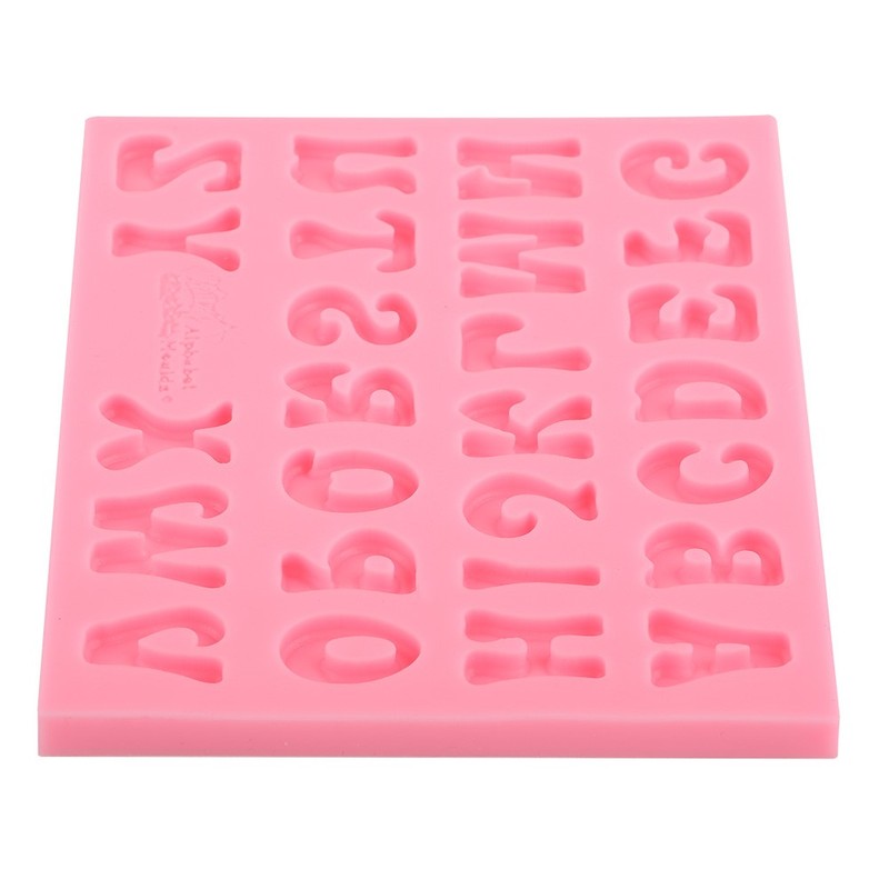 Silicone Mold Alphabet 26 Letters Pink Handmade DIY Mould Tool