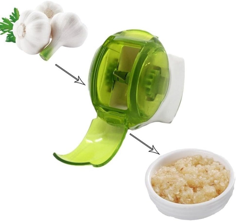 Manual Garlic Chopper Roller – Mincer and Slicer Tool, Standard, Green gallery