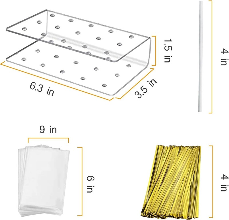 Versatile Acrylic Cake Pop Stand Set for Events - 2 Holders & 300 Accessories gallery