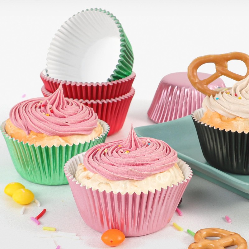 Caperci Pink Foil Cupcake Muffin Liners Standard Size Size, gallery