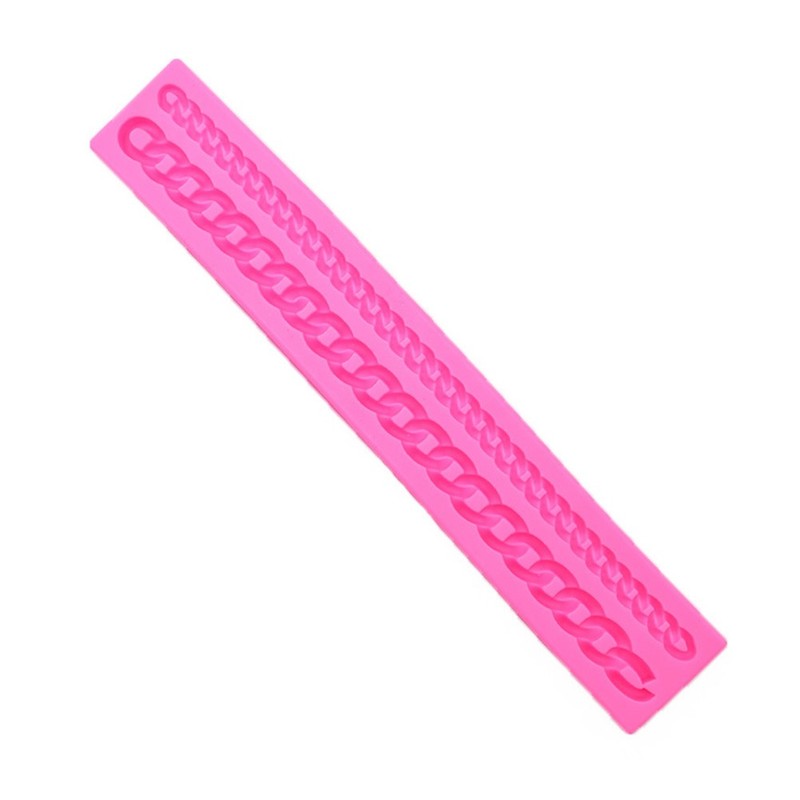 Set of 2 Reusable Silicone Chain Shape Cake Molds Pink Fondant Decorating gallery