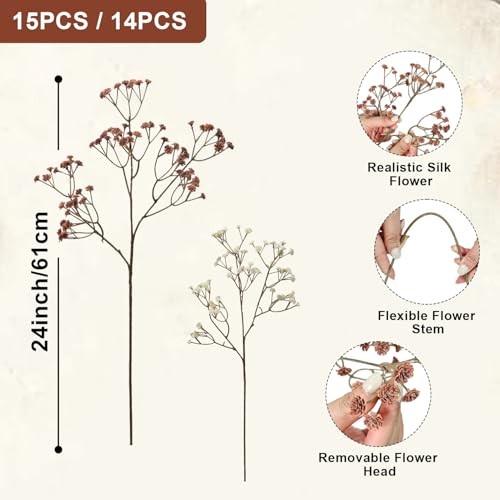 Faux Stems for Vase Artificial Flower StemsPCS Baby Breath Flowers 14 gallery